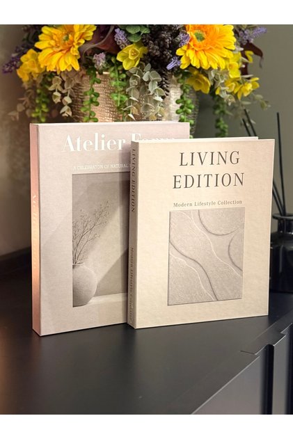Linen Atelier & Ash Smoke Decorative Book Box Set – 2 Pieces