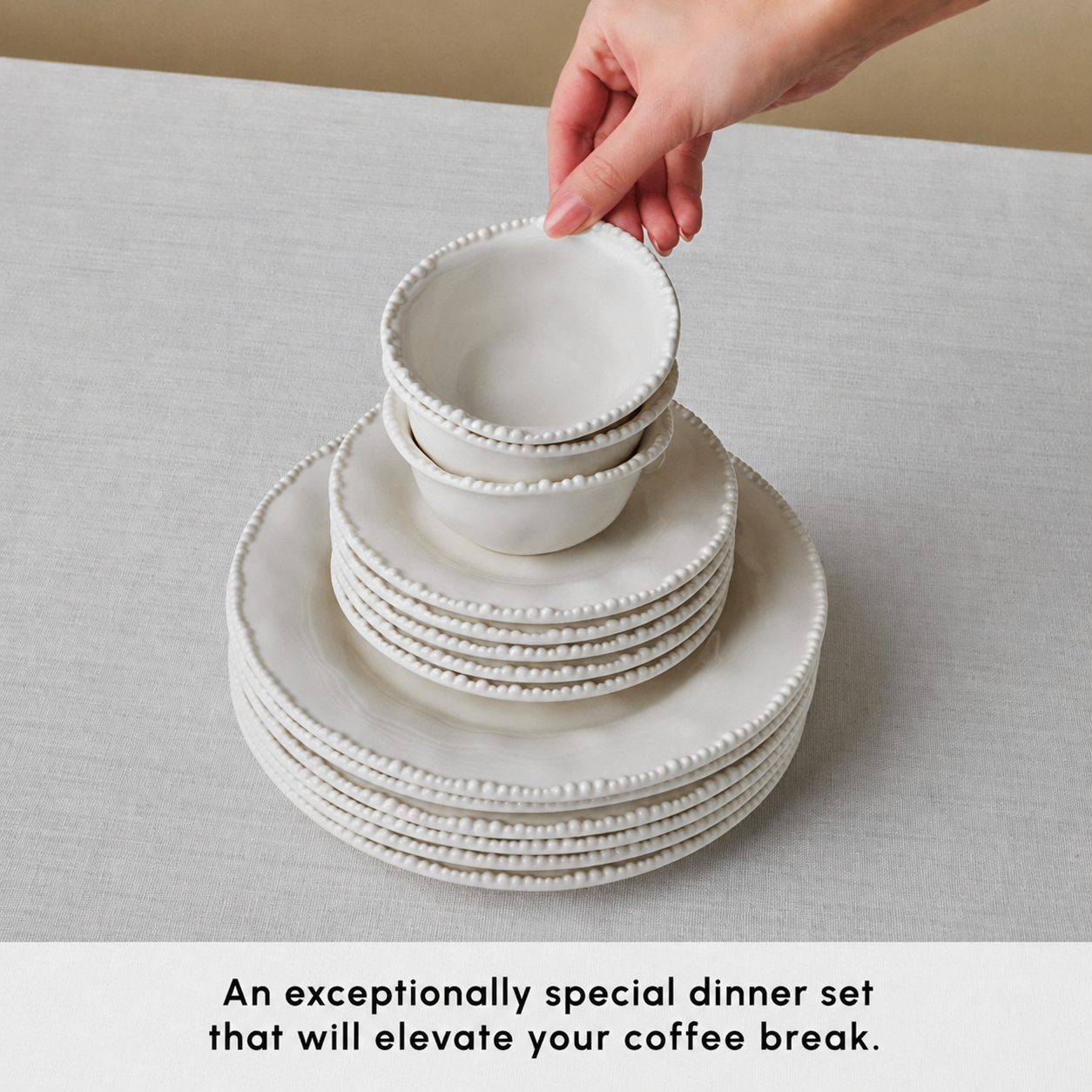 Karaca Forever Bone Perla 26-Piece Set for 6 People