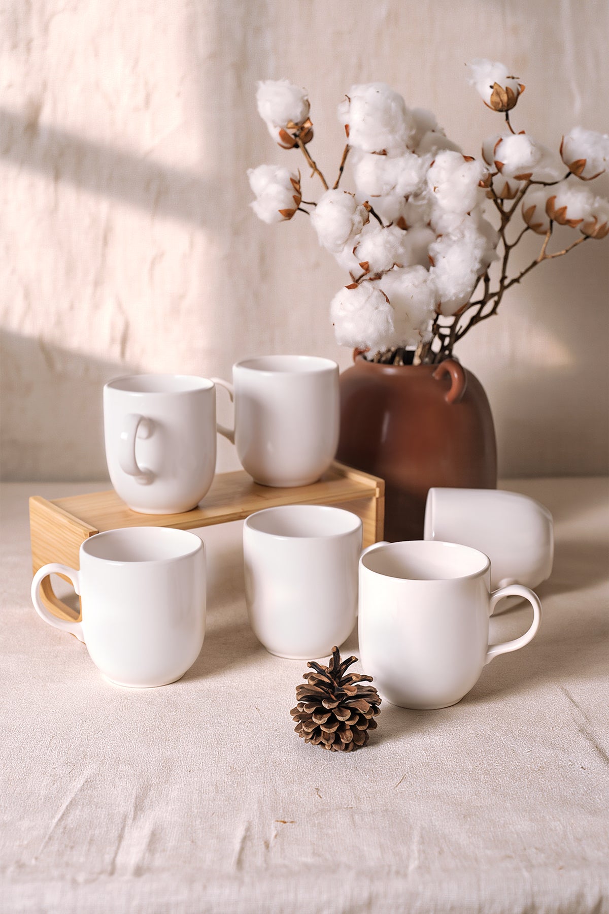 White Equinox Mug 10 cm 6 Pieces