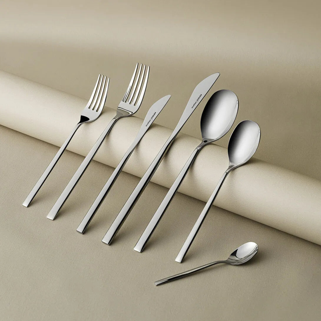Karaca Elegance New Liza Platinum 12 Person 84 Piece Cutlery Set