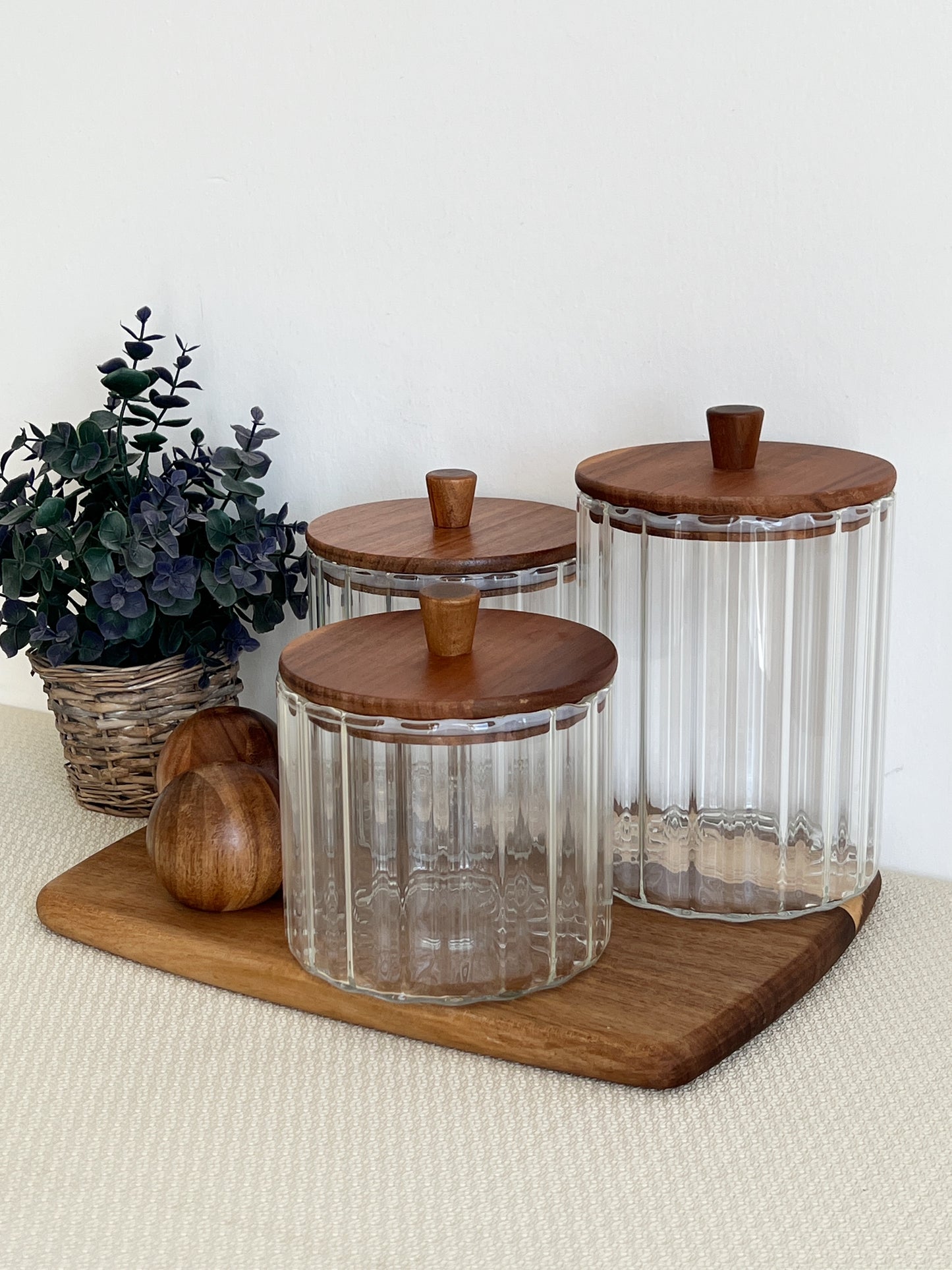 Acacia Glass Jar 1 Piece