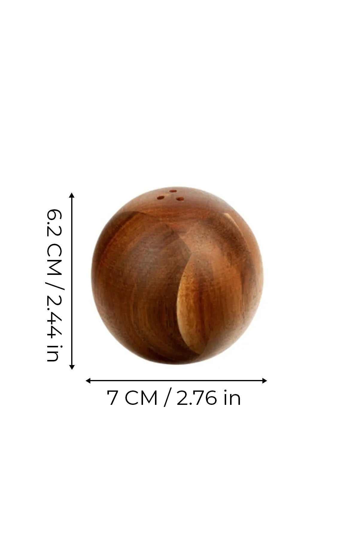 Acacia Ball Salt and Pepper Shaker