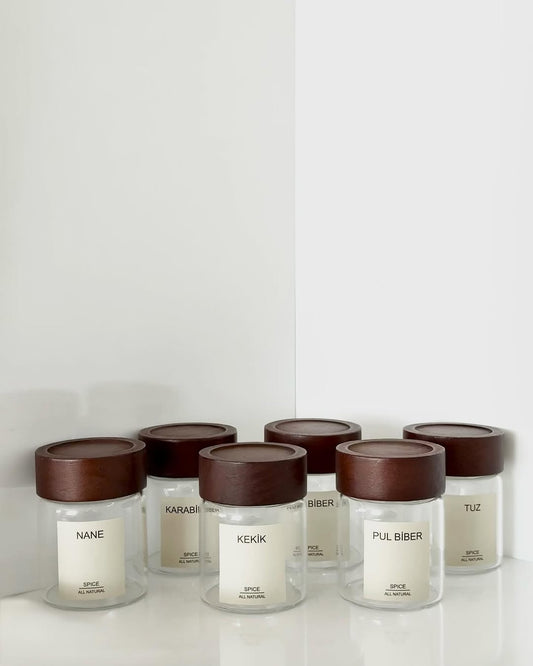 Accacia Spice Jar 6 Piece Set