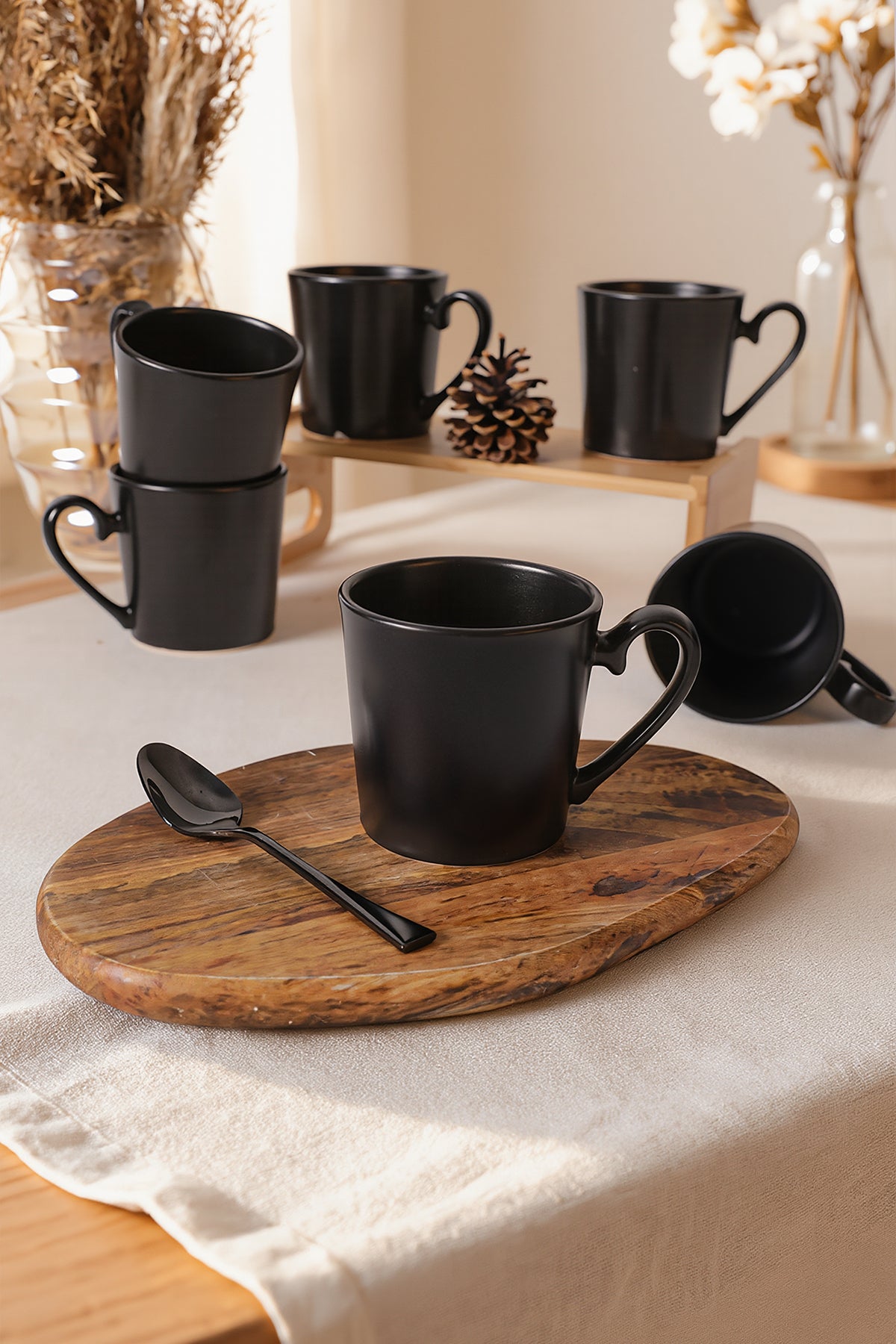 Matte Black Aura Mug 9 cm 6 Pieces