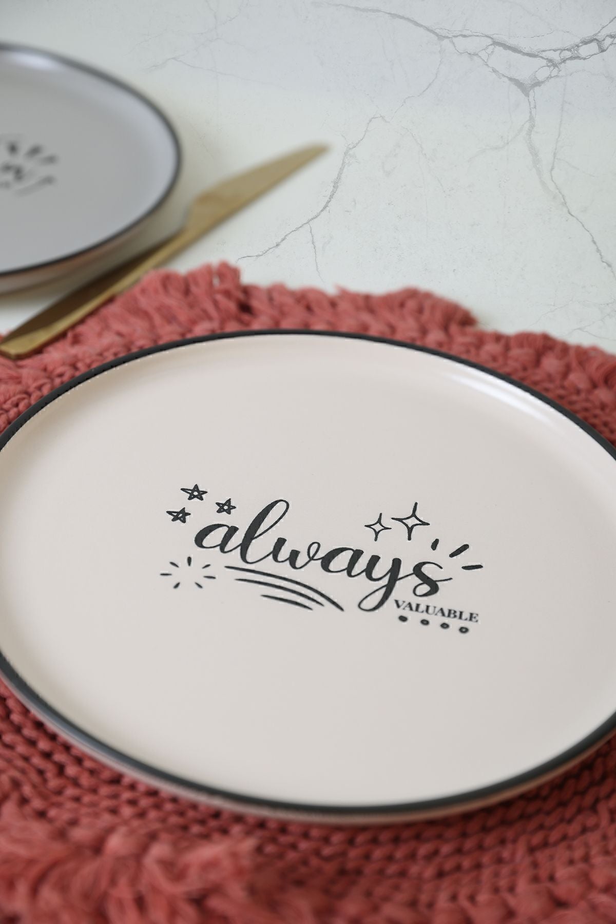 Rainbow Motto Nordic Cake Plate 22 cm 6 Pieces