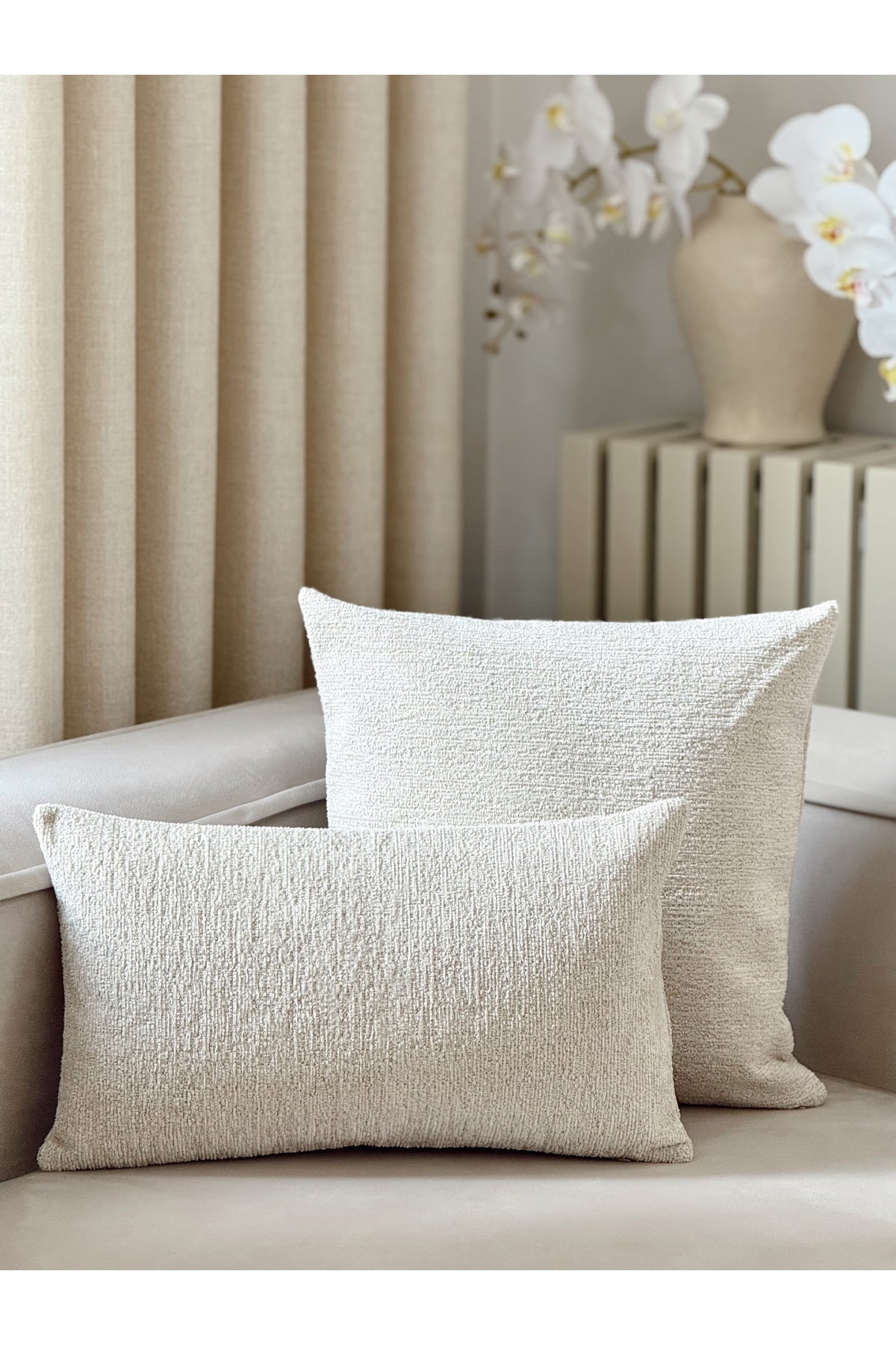 Pure Textured Decorative Pillow Cover – Ecru