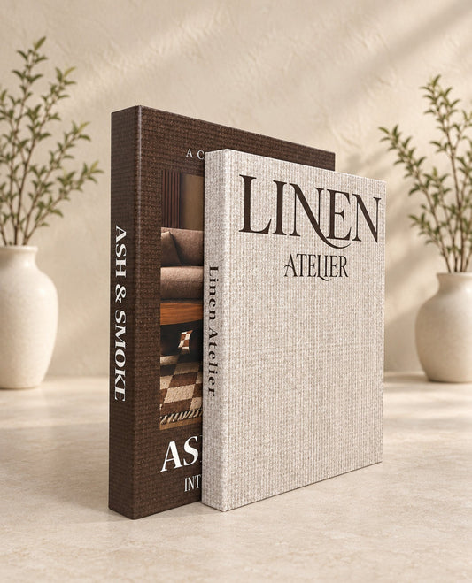 Linen Atelier & Ash Smoke Decorative Book Box Set – 2 Pieces