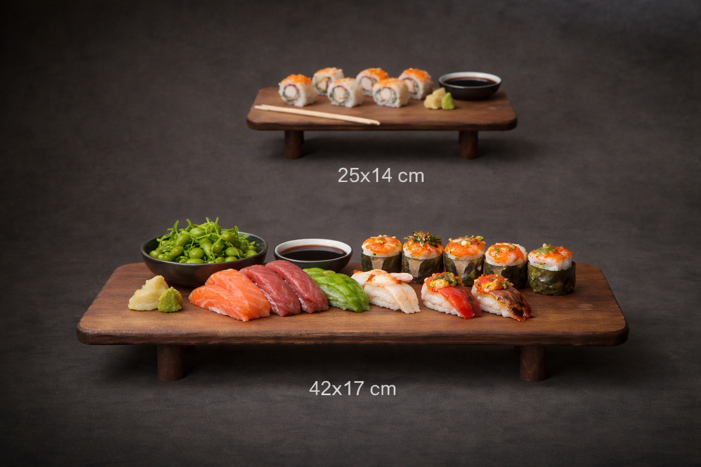2 Piece Set Wooden Presentation Stand - Large