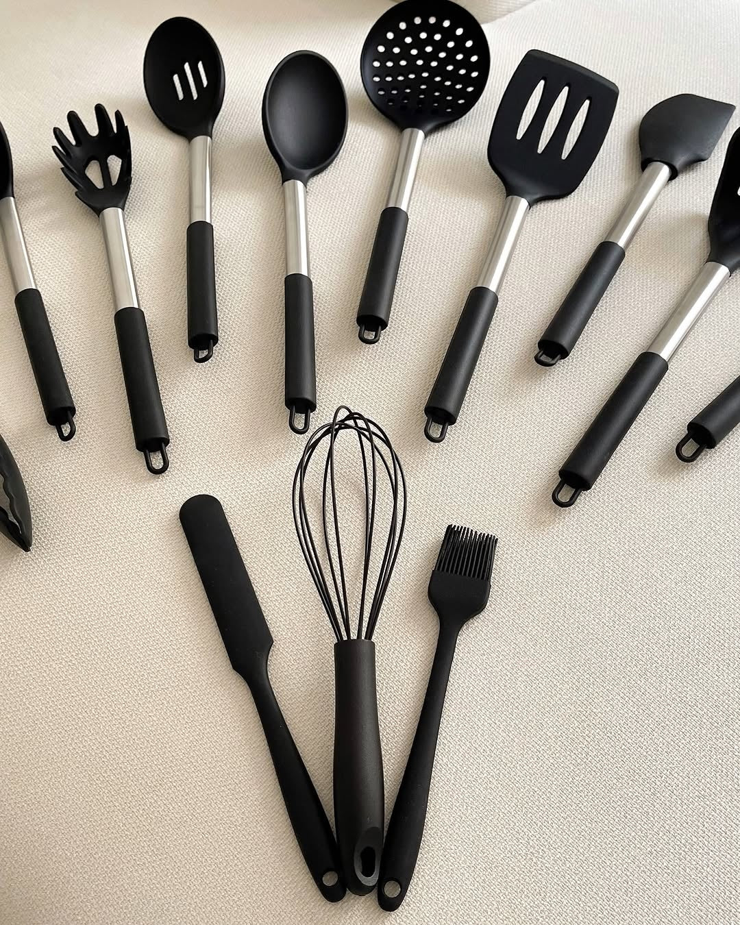 Mora 14 Piece Silicone Kitchen Set- Black