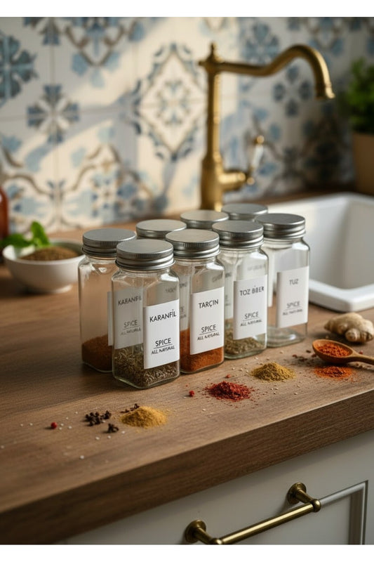 12 Piece Metal Spice Jars