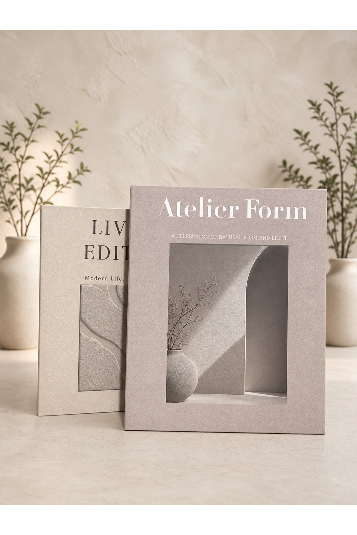 Linen Atelier & Ash Smoke Decorative Book Box Set – 2 Pieces
