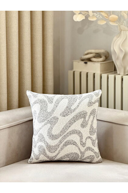 Flow Wave Decorative Pillow Cover – Gray