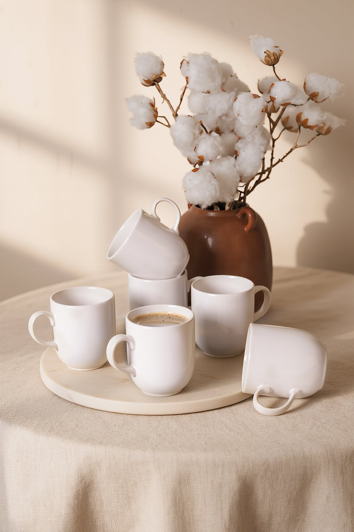 White Equinox Mug 10 cm 6 Pieces