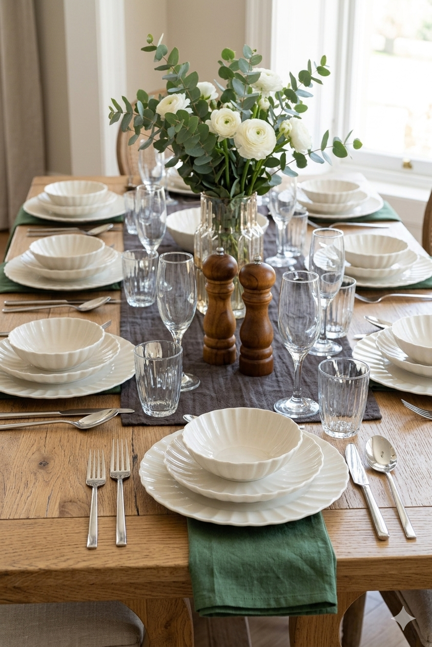 Derya 24 Piece Plain Dinner Set for 6 People
