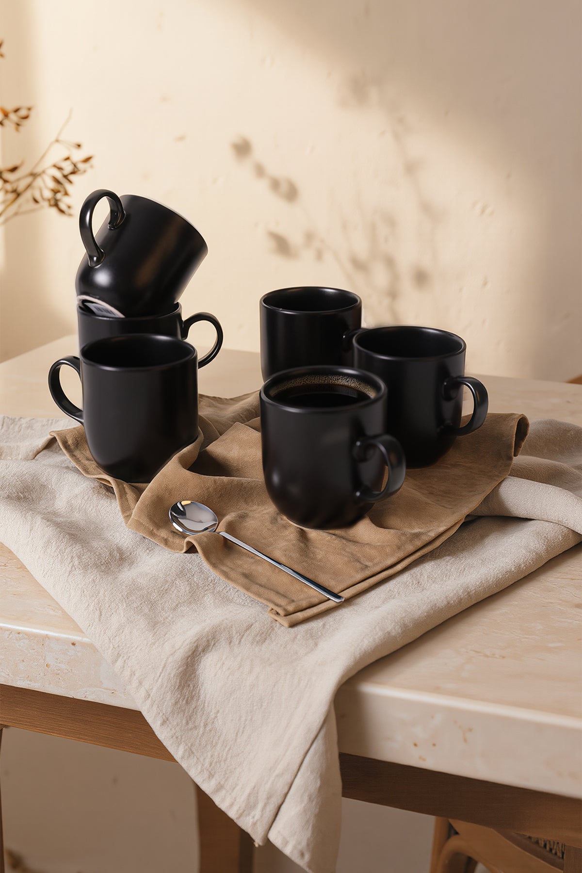 Matte Black Equinox Mug 10 cm 6 Pieces
