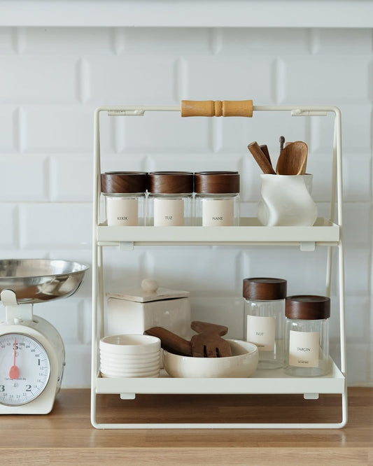 Galvanized Wooden Handle Detailed Metal Stand