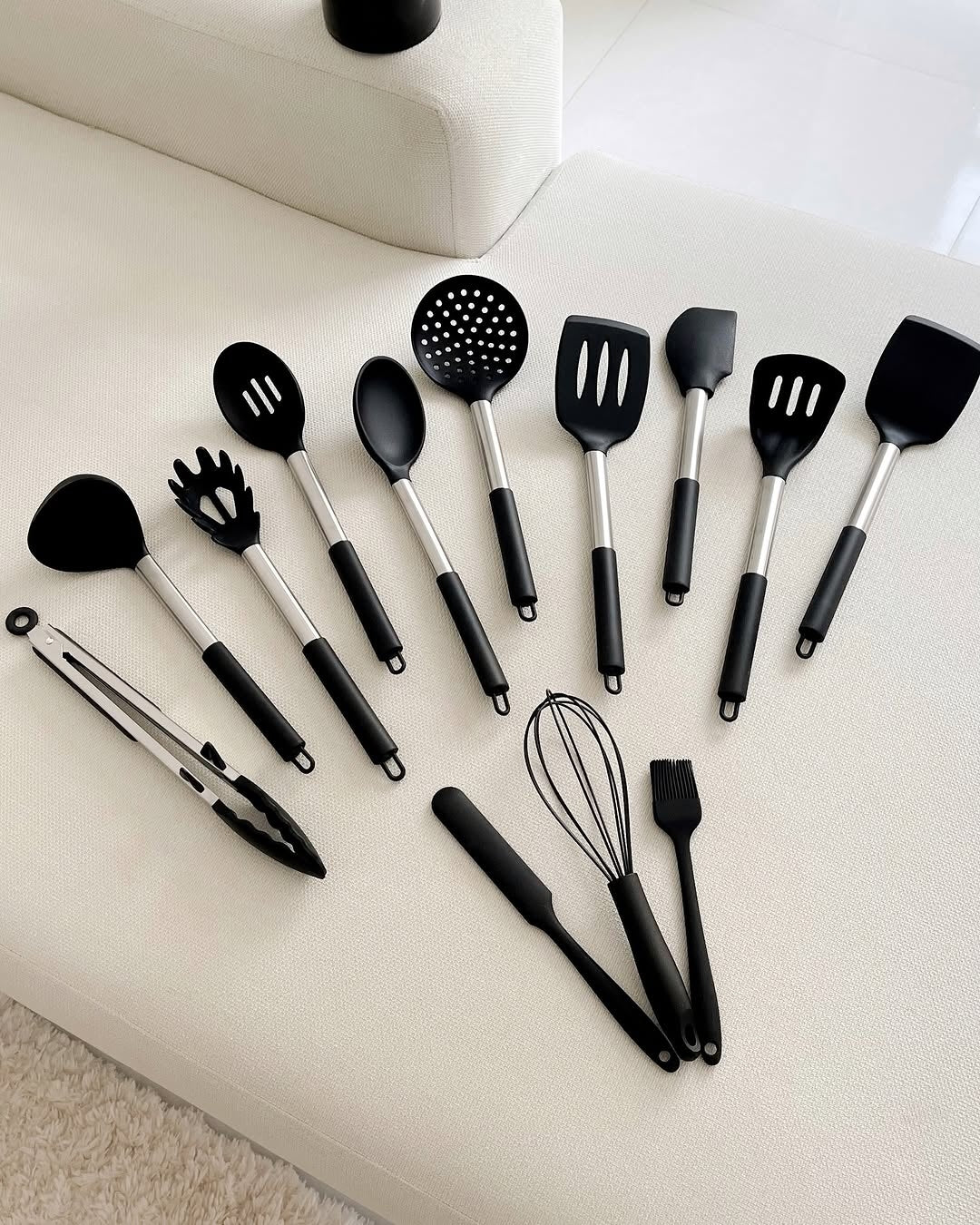 Mora 14 Piece Silicone Kitchen Set - Gray