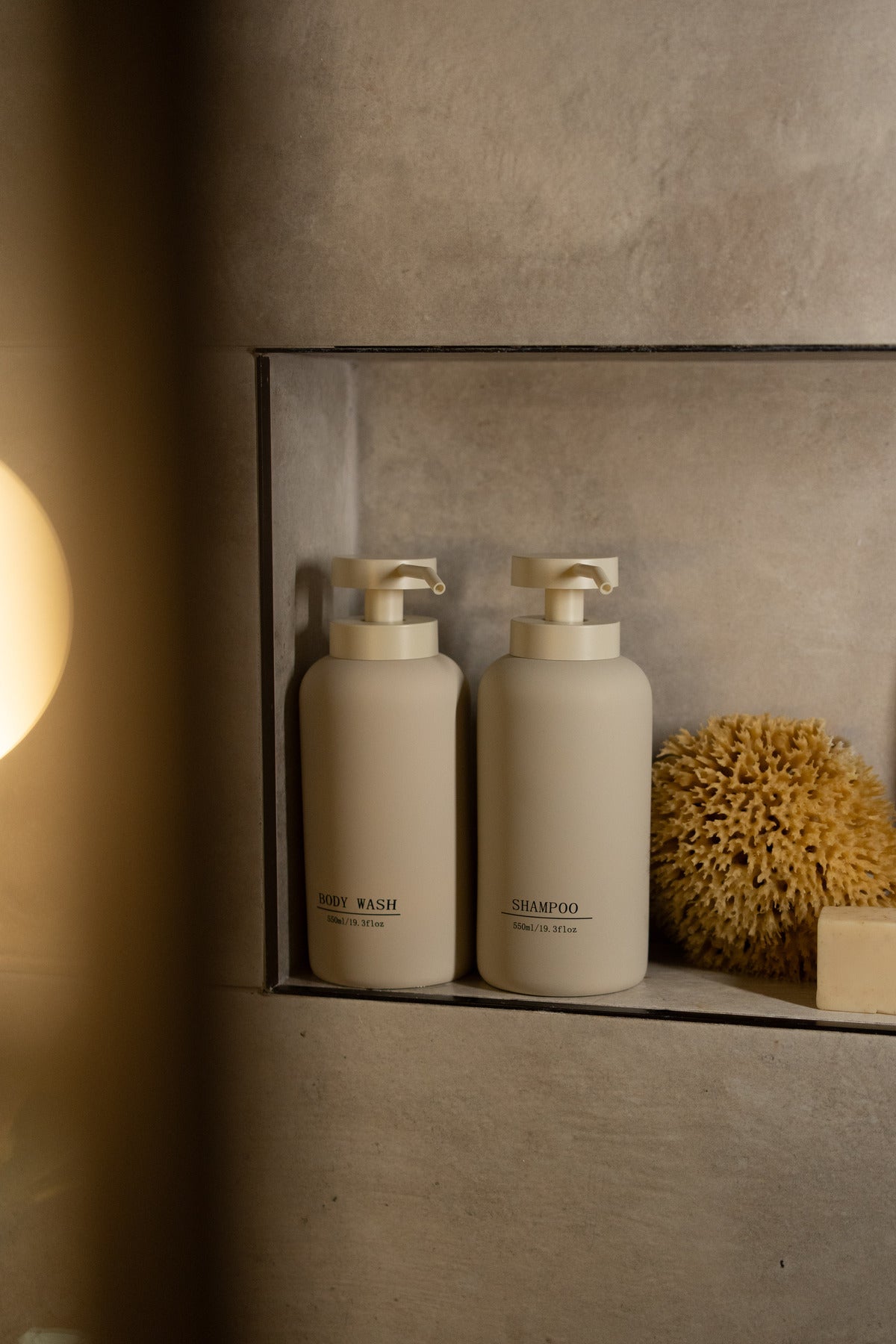 2 Piece Set Cream Shampoo/Body Wash Dispenser (550ml)