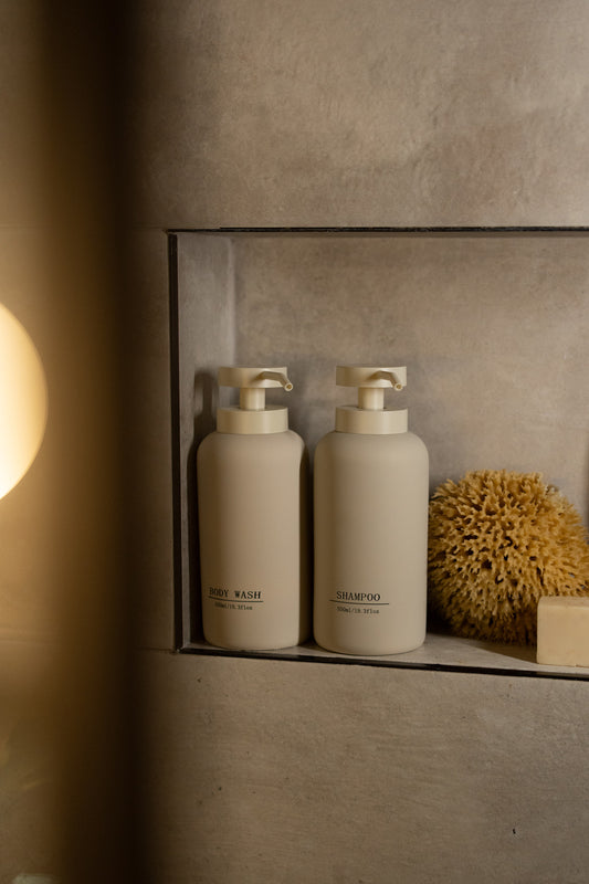 2 Piece Set Cream Shampoo/Body Wash Dispenser (550ml)