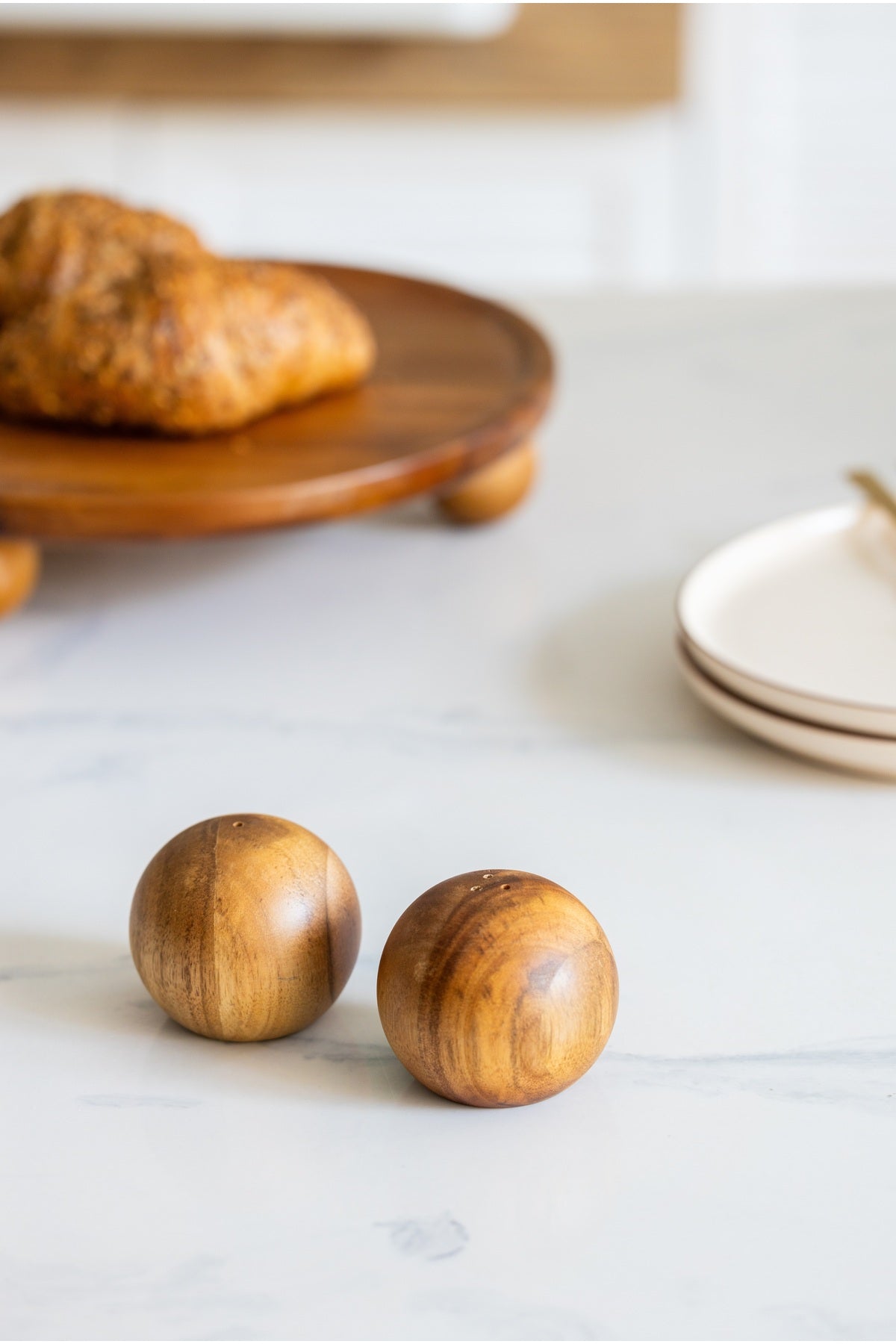 Acacia Ball Salt and Pepper Shaker
