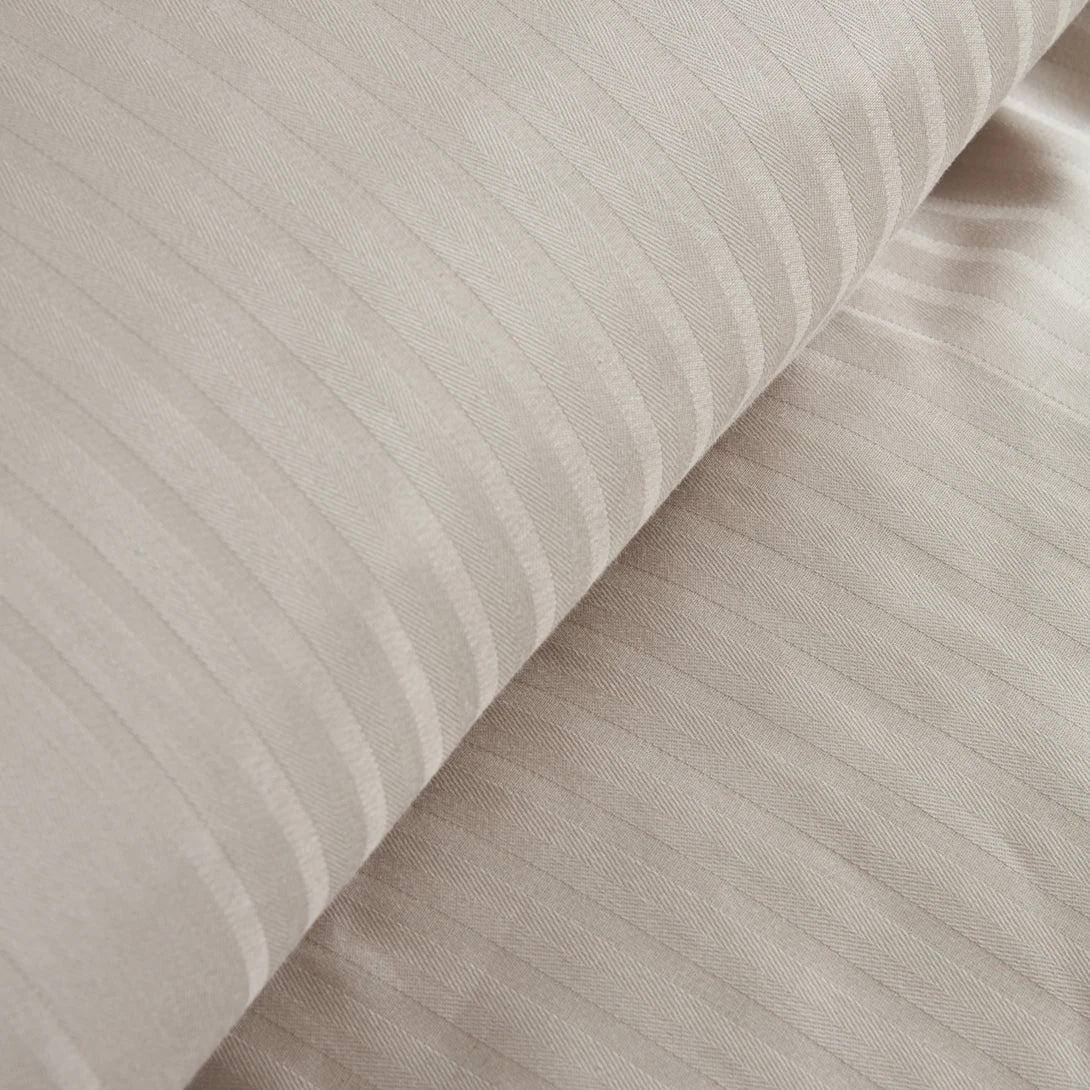 Uniq 100% Cotton Satin Double Duvet Cover Set Beige
