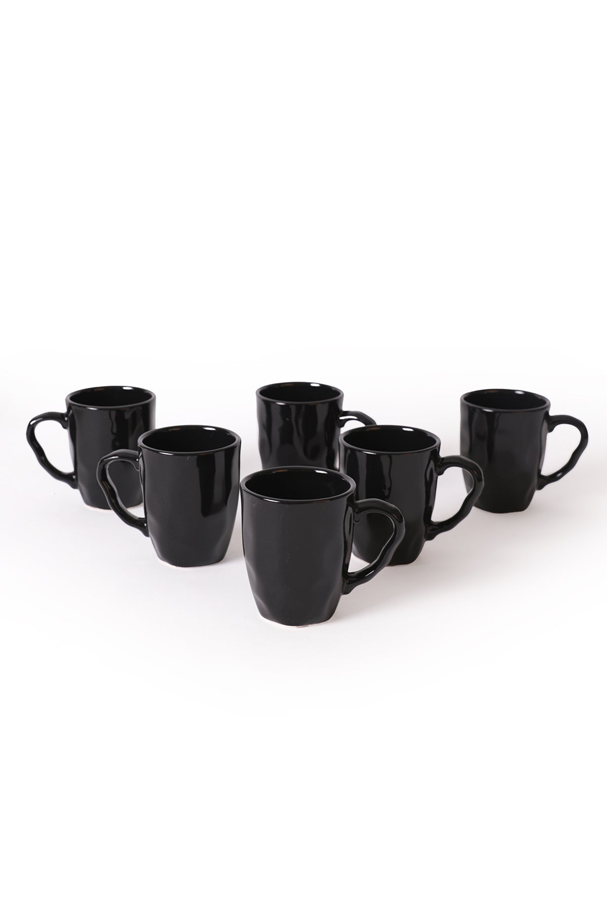 Black Organic Mug, 10 cm, 6 Pieces