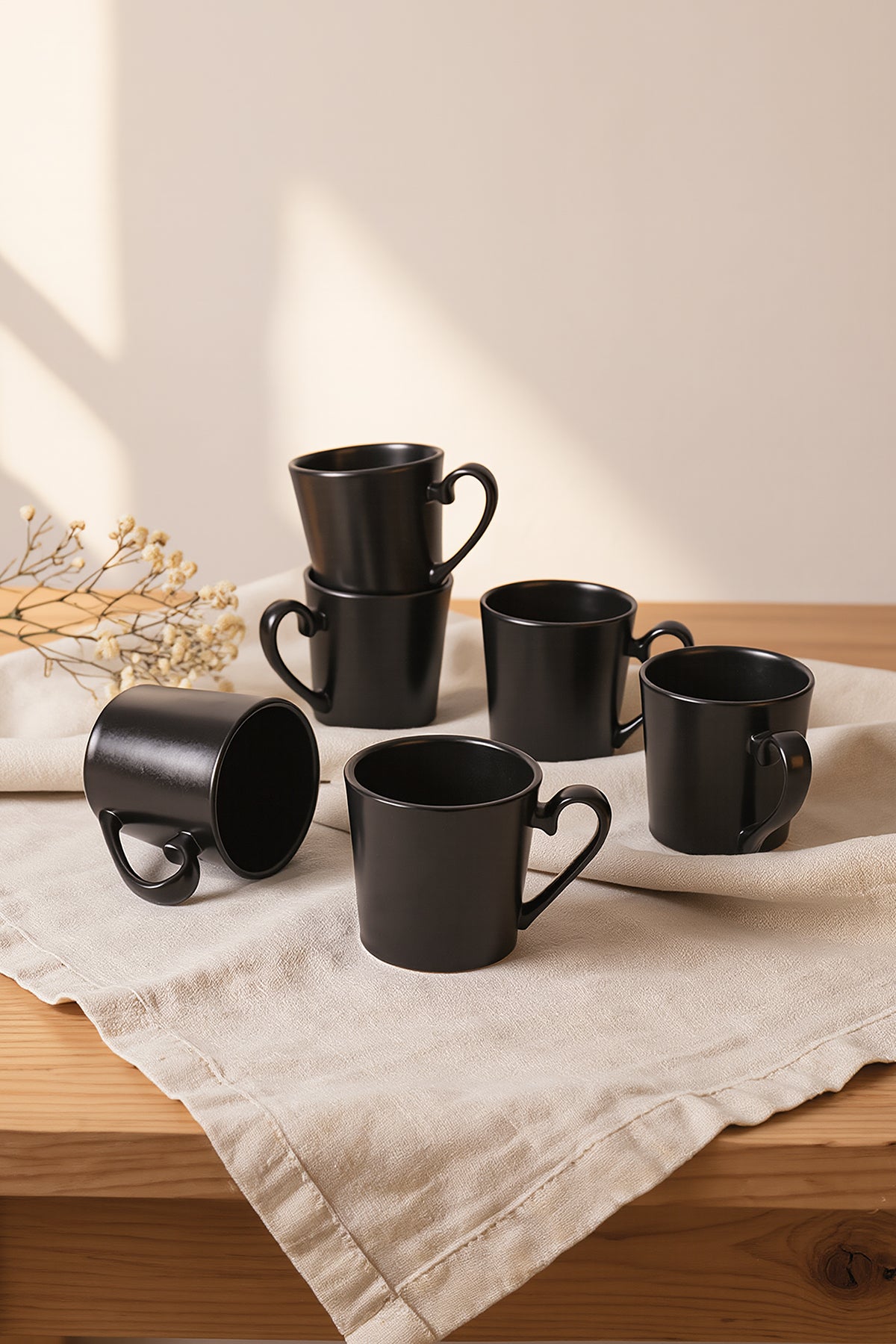Matte Black Aura Mug 9 cm 6 Pieces