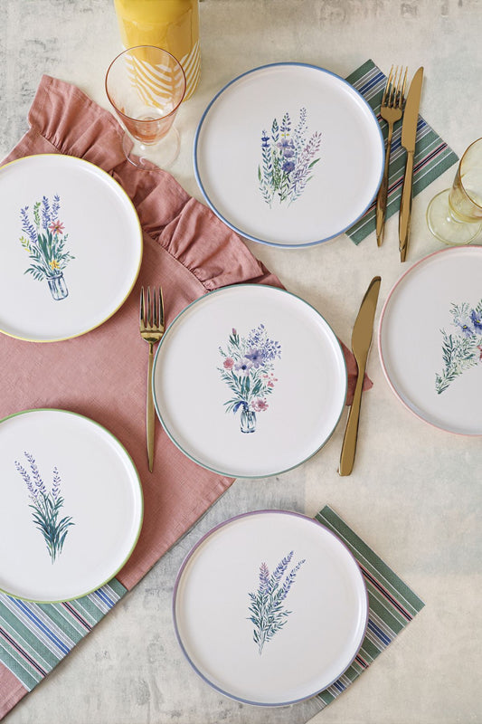 Elegant Blossoms Cake Plate 22 Cm 6 Pieces