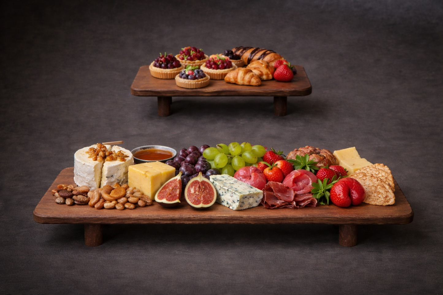 2 Piece Set Wooden Presentation Stand - Large