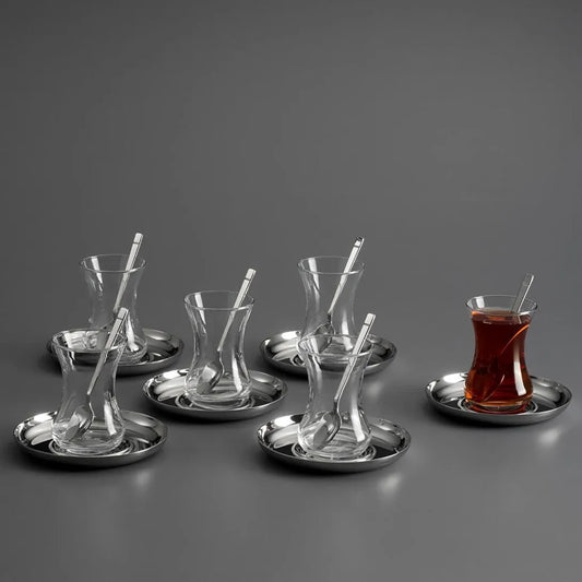 Mia 18 Piece Steel Tea Set for 6 People
