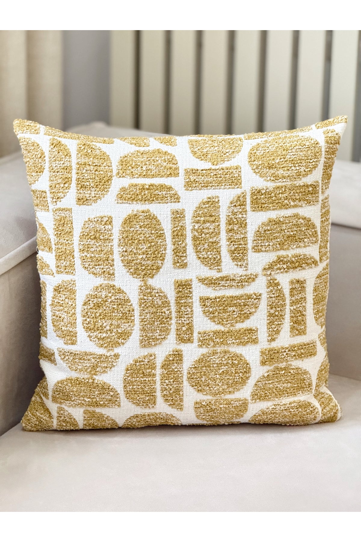 Lunea Geometric Decorative Pillow Cover – Mustard