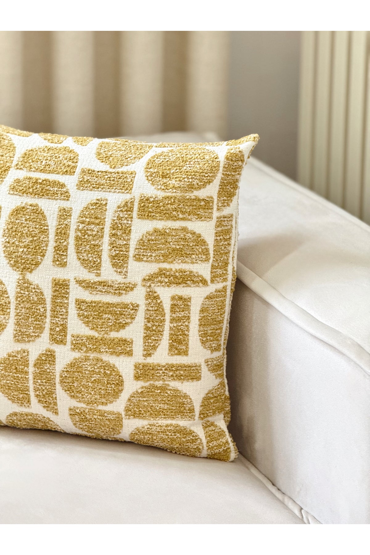 Lunea Geometric Decorative Pillow Cover – Mustard
