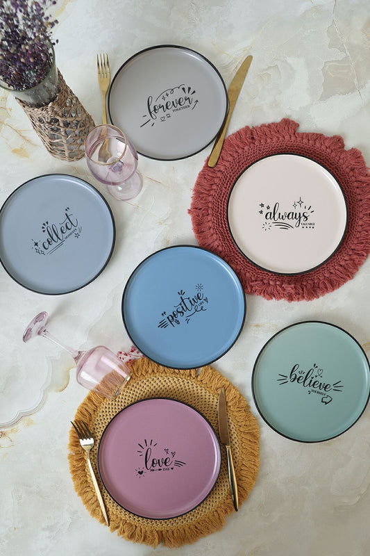 Rainbow Motto Nordic Cake Plate 22 cm 6 Pieces