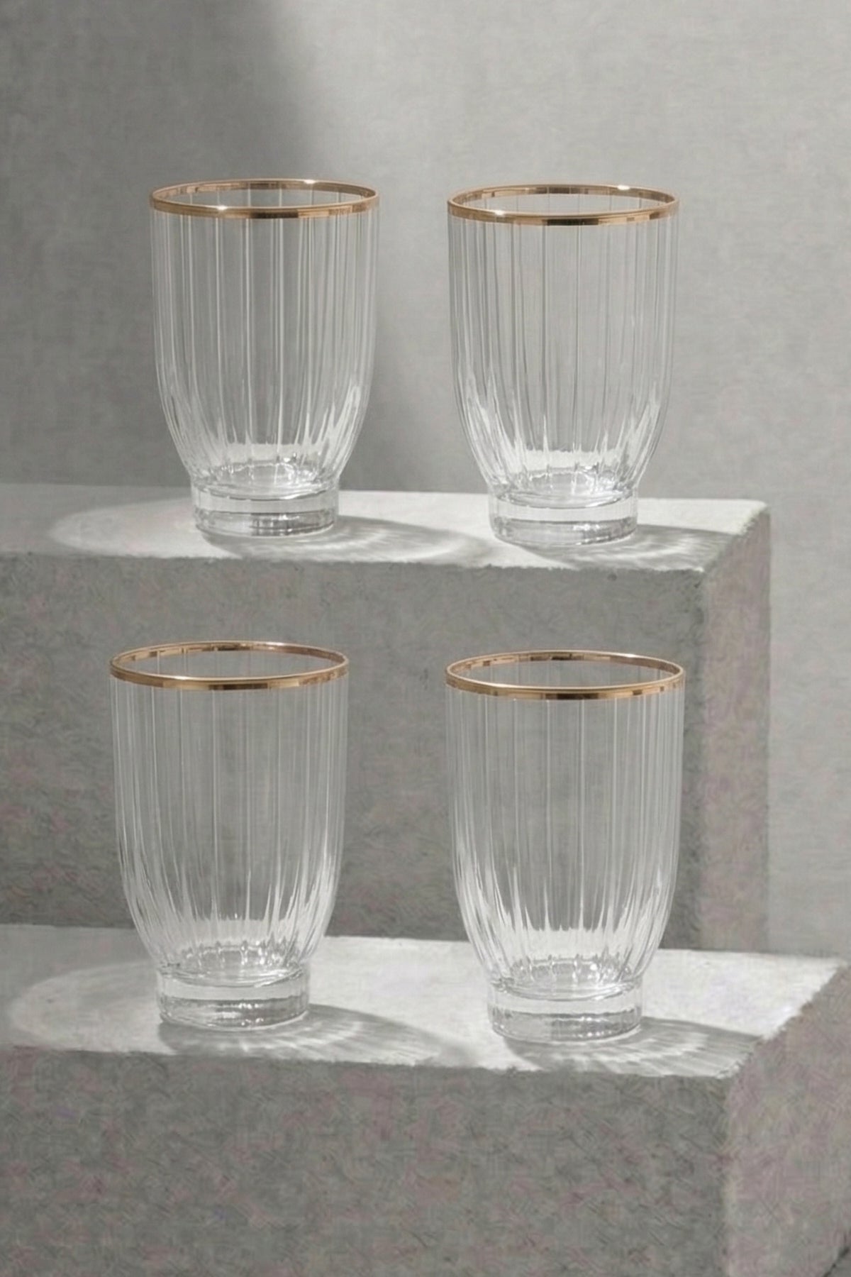 Elite Gold 4 Piece Water Glass Set, 320 cc