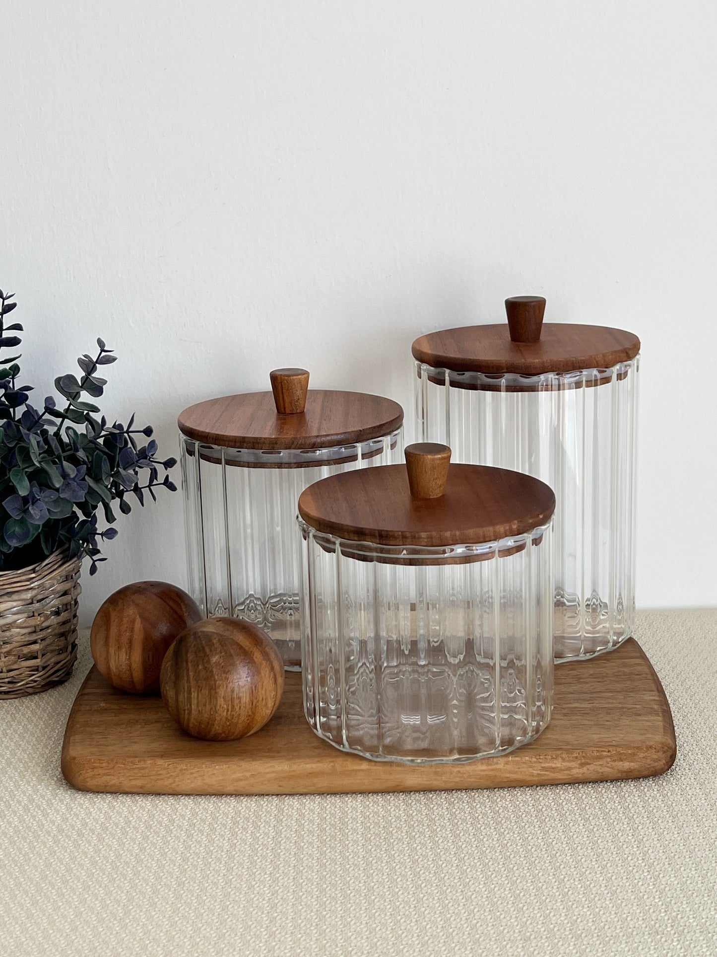 Acacia Glass Jar 1 Piece