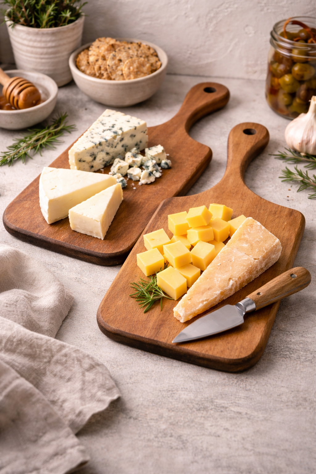 Natural Wood Cutting and Serving Board 2 Pieces
