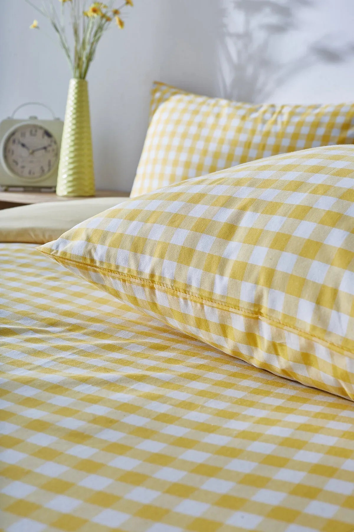 Gingham Duvet Cover Set – Yellow
