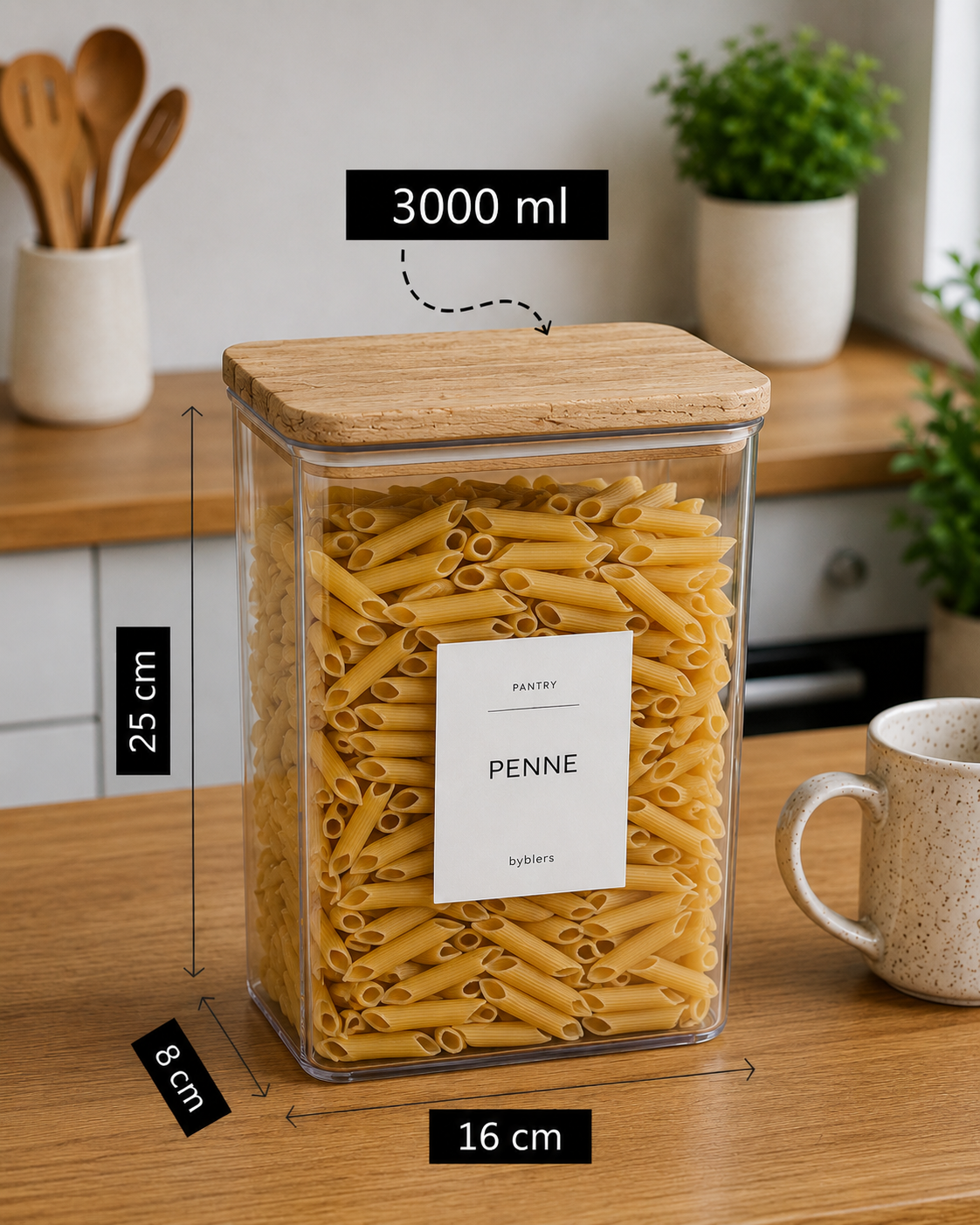 The Pantry Collection – Pasta Set of 6 (3000 ml)