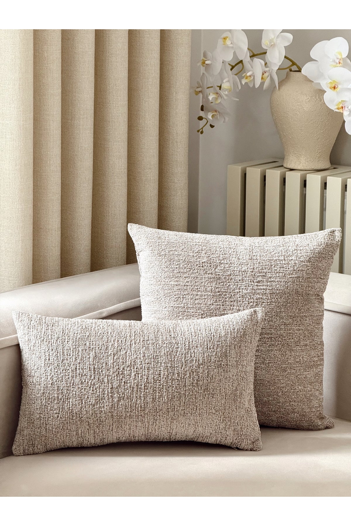 Pure Textured Decorative Pillow Cover – Beige