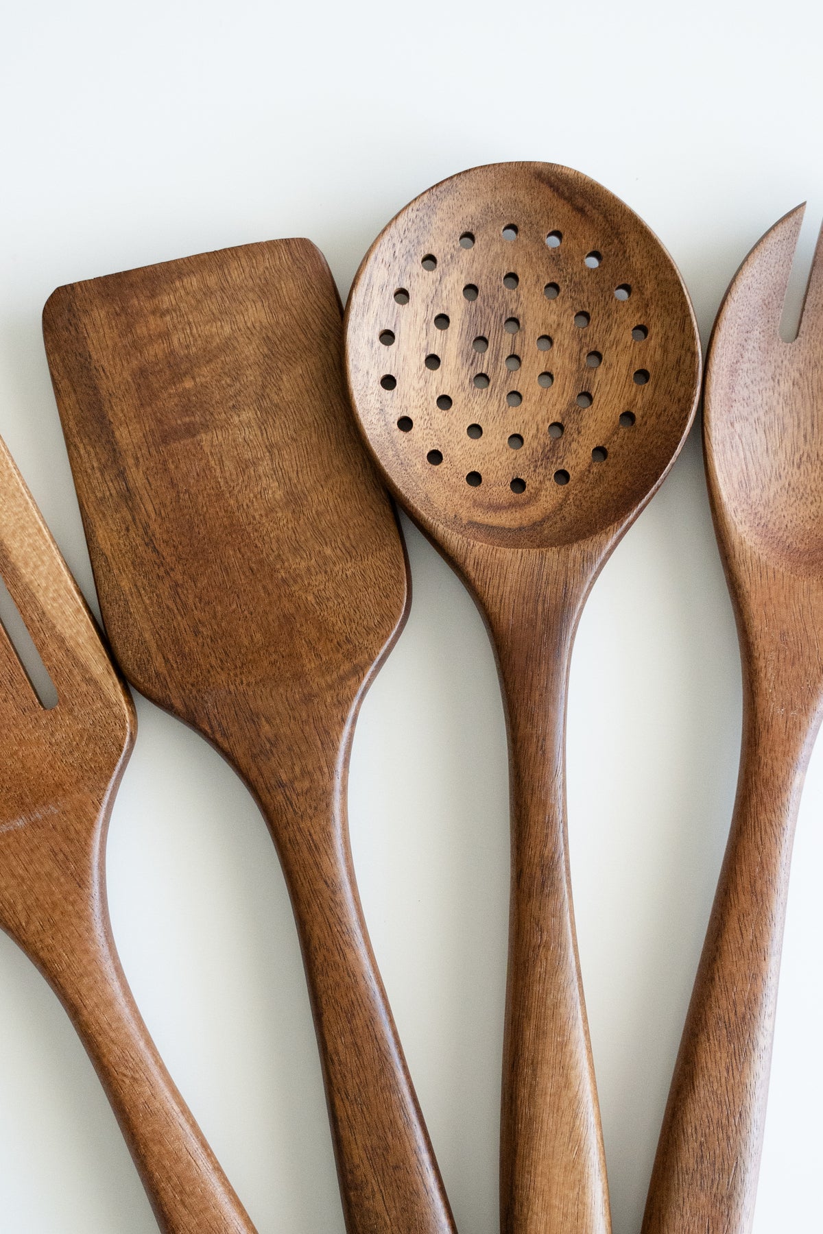 Arven Acacia Wood Kitchen Utensil Set with Stand – 5 Piece