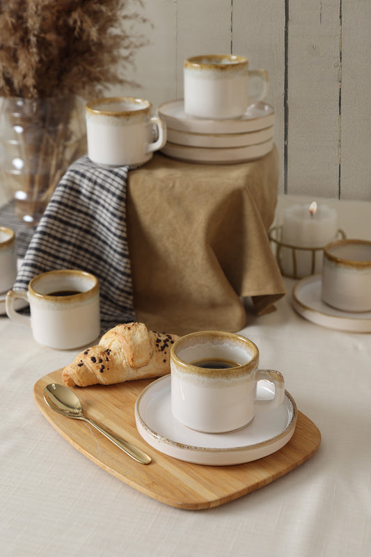 Shizen Cream Tea Set 12 Pieces for 6 People