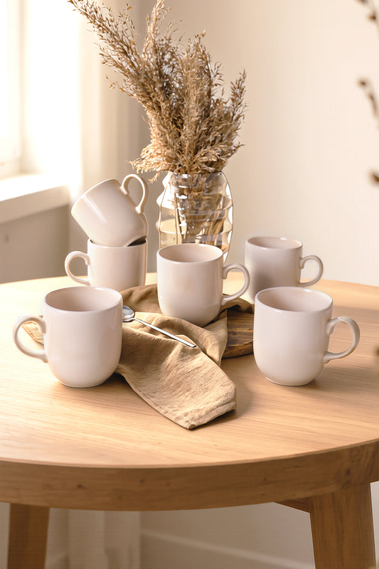 Cream Equinoks Mug 10 Cm 6 Pieces
