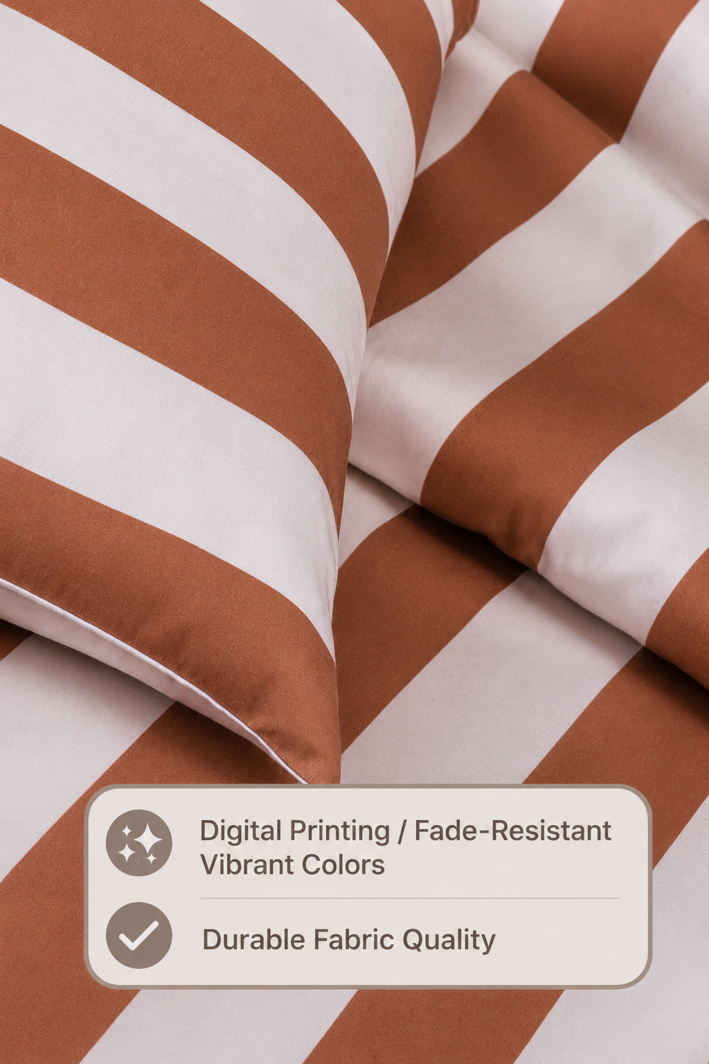 Brad 100% Cotton Satin Double Duvet Cover Set - Coffee
