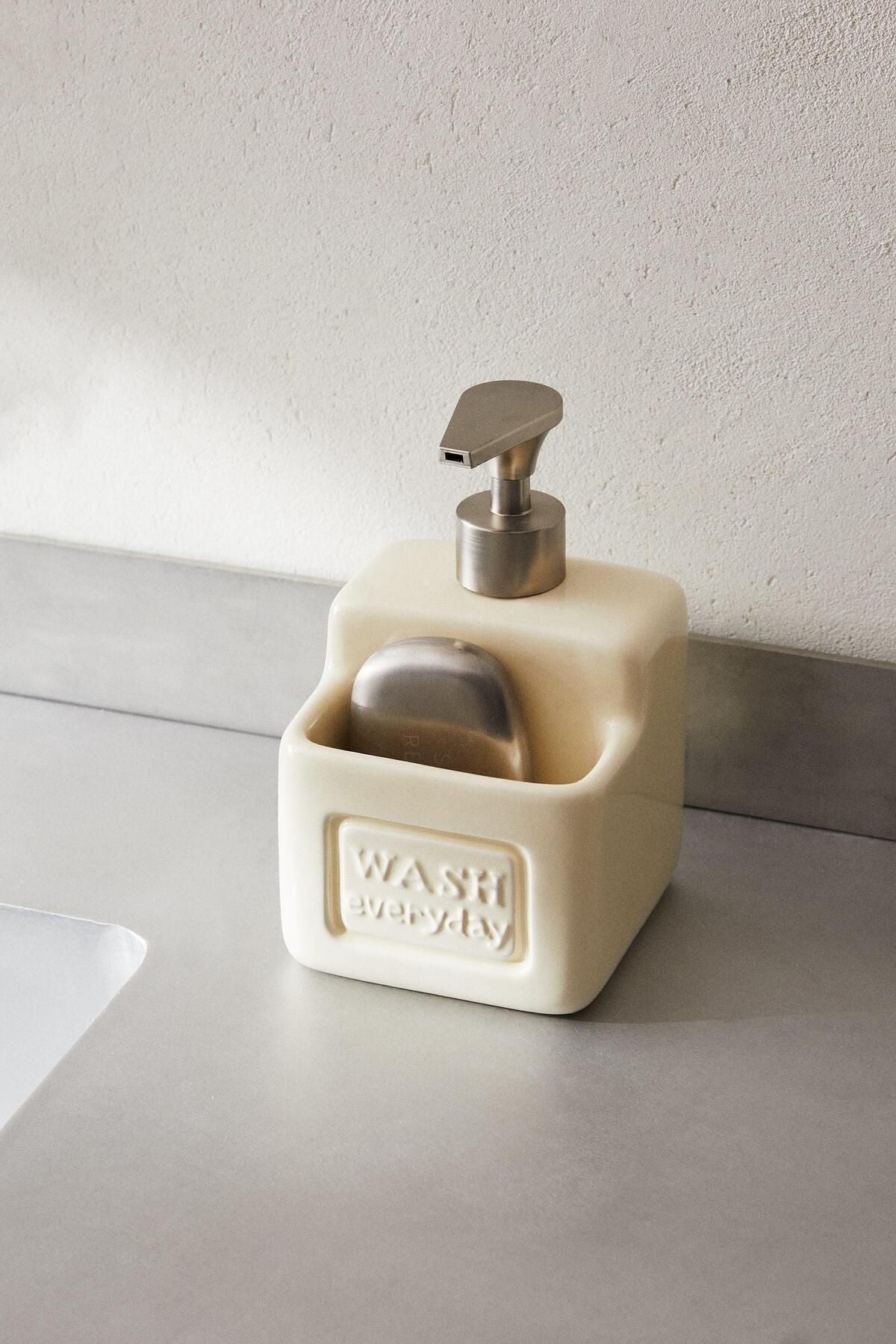 Ashton Beige Porcelain Liquid Soap Dispenser 500 ml
