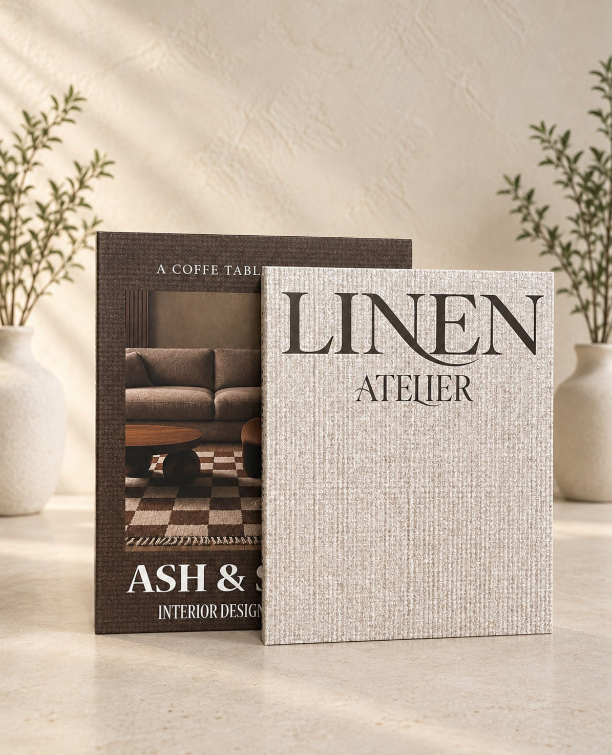 Linen Atelier & Ash Smoke Decorative Book Box Set – 2 Pieces