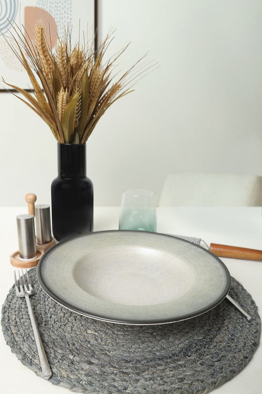 Gray Aegan Pasta Plate 28 Cm
