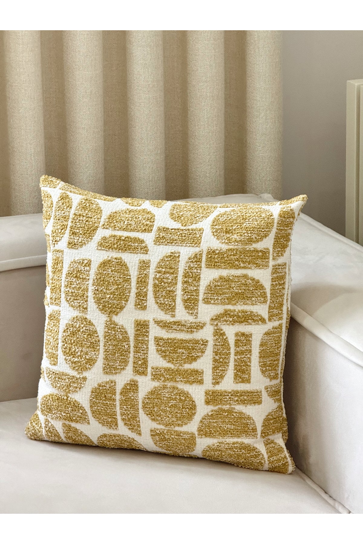 Lunea Geometric Decorative Pillow Cover – Mustard