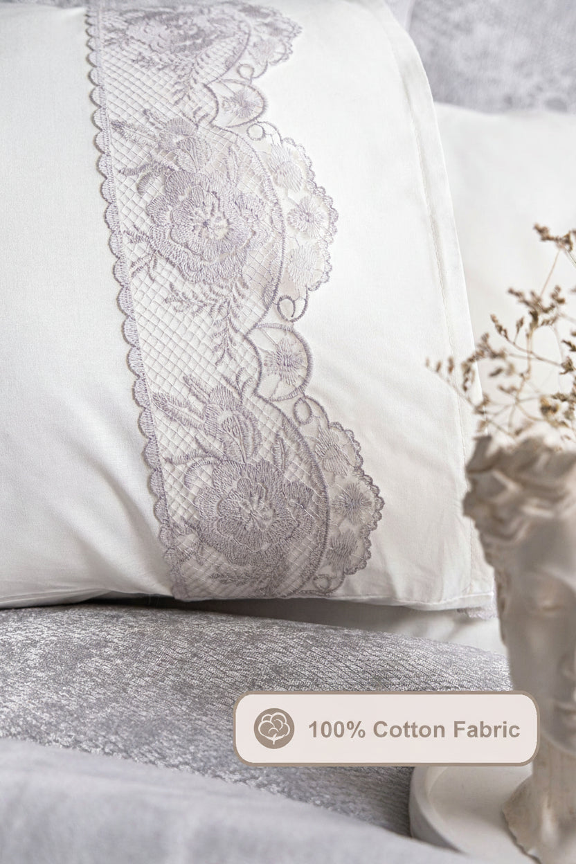 Kristy 10 Piece Bedding Set - Gray