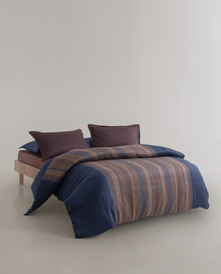 Kelt Cotton Sateen Duvet Cover Set – Navy