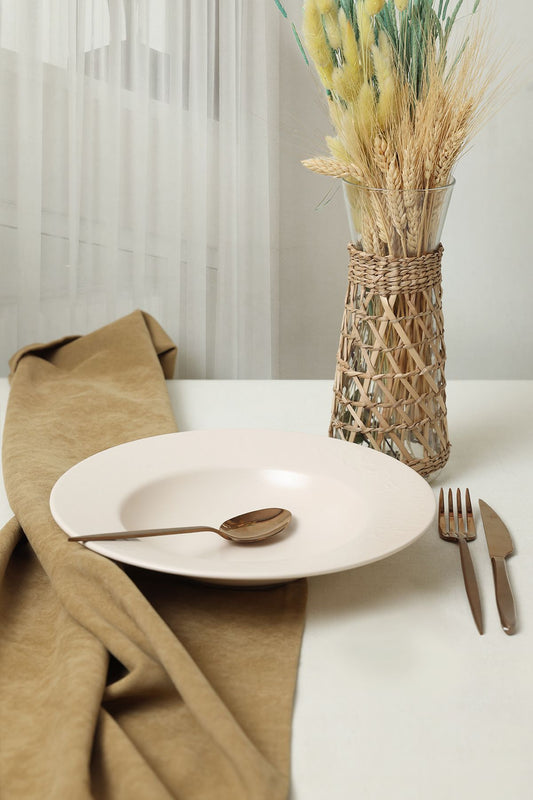Matte Cream Ionian Pasta Plate 26 Cm
